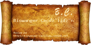 Biswanger Cecílián névjegykártya